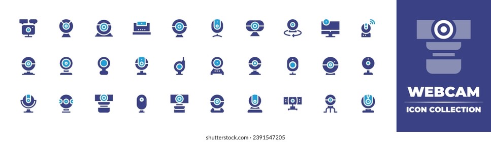 Webcam icon set. Duotone color. Vector illustration. Containing webcam, monitor.