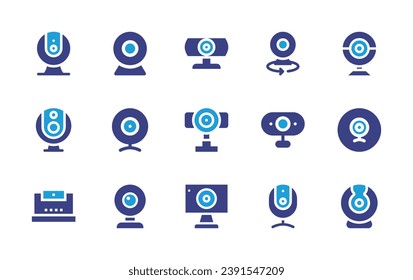 Webcam icon set. Duotone color. Vector illustration. Containing webcam, cam, camera.