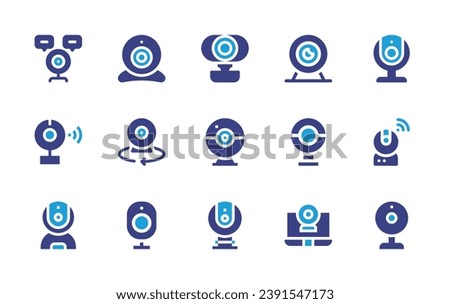 Webcam icon set. Duotone color. Vector illustration. Containing webcam, web cam, web camera, online communication.