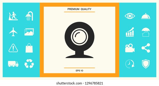 Webcam icon symbol. Graphic elements for your design