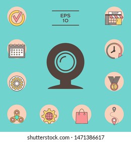Webcam icon symbol. Graphic elements for your design