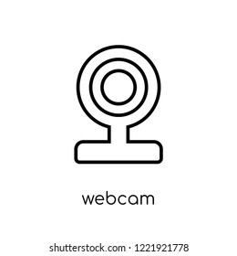 webcam icon. Trendy modern flat linear vector webcam icon on white background from thin line Electronic devices collection, outline vector illustration
