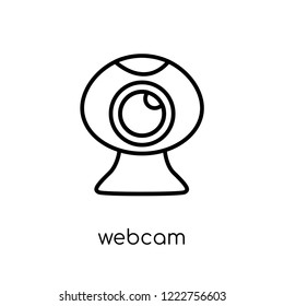 Webcam icon. Trendy modern flat linear vector Webcam icon on white background from thin line Electronic devices collection, editable outline stroke vector illustration