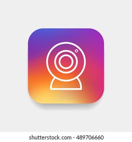 Webcam icon vector, clip art. Also useful as logo, square app icon, web element, symbol, graphic image, silhouette and illustration.