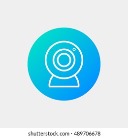 Webcam icon vector, clip art. Also useful as logo, circle app icon, web element, symbol, graphic image, silhouette and illustration.