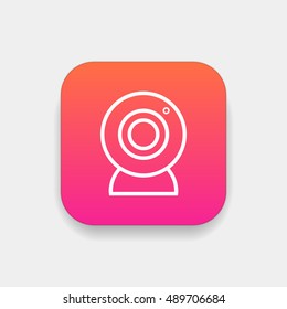 Webcam icon vector, clip art. Also useful as logo, square app icon, web element, symbol, graphic image, silhouette and illustration.