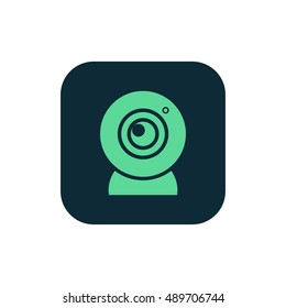Webcam icon vector, clip art. Also useful as logo, square app icon, web element, symbol, graphic image, silhouette and illustration.