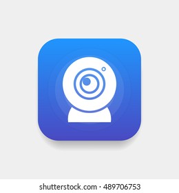 Webcam icon vector, clip art. Also useful as logo, square app icon, web element, symbol, graphic image, silhouette and illustration.