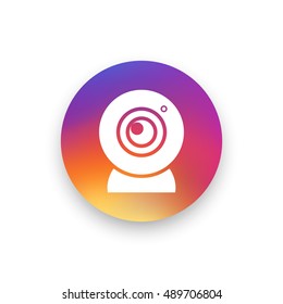 Webcam icon vector, clip art. Also useful as logo, circle app icon, web element, symbol, graphic image, silhouette and illustration.