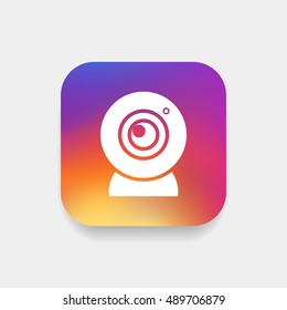 Webcam icon vector, clip art. Also useful as logo, square app icon, web element, symbol, graphic image, silhouette and illustration.