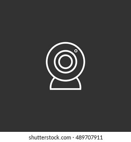 Webcam icon vector, clip art. Also useful as logo, web element, symbol, graphic image, silhouette and illustration.