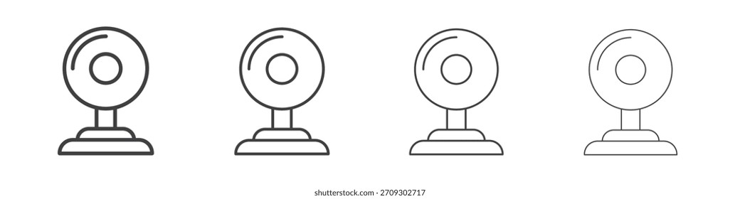 Colección de Vector de ícono de cámara web, Plantilla de logotipo de ilustración en estilo de trazos editables de línea delgada de moda.