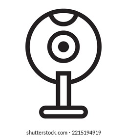 Webcam icon vector design template in black color isolated sign on white background