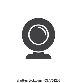 Webcam Icon Vector, Filled Flat Sign, Solid Pictogram Isolated On White. Symbol, Logo Illustration. Pixel Perfect