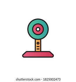 estilo de contorno relleno del icono de cámara web. aislado en fondo blanco