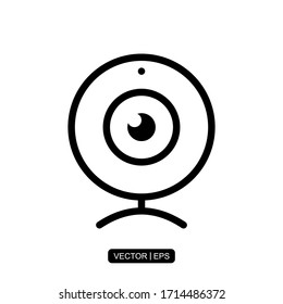 Plantilla de logotipo de ilustración vectorial de icono de cámara web para muchos fines. Aislado sobre fondo blanco.