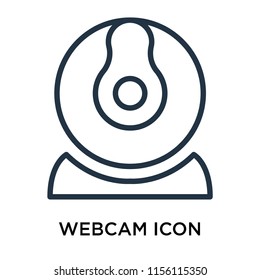 Webcam icon vector isolated on white background, Webcam transparent sign , thin pictogram or outline symbol design in linear style