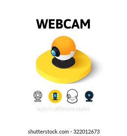 Webcam icon, vector symbol in flat, outline and isometric style