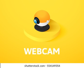 Webcam icon, vector symbol in flat isometric style isolated on color background