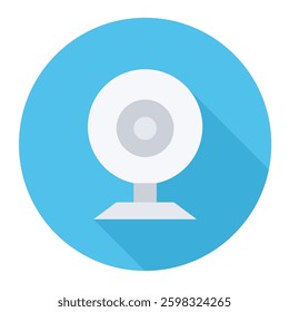 Webcam icon, video camera symbol, online streaming vector design.