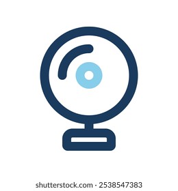 Línea de color de iconos de cámara web para seguridad, oficina y negocios. Se puede utilizar para Sitios web, UI y App móviles.