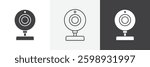 Webcam icons in Thin line black color. flat simple vector symbols illustration.