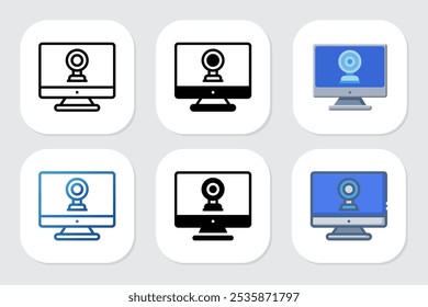 webcam icons with various design styles