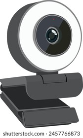 Ilustración de cámara web para streaming en vivo. Ideal para el diseño de productos o embalaje.