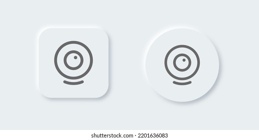 Webcam line icon in neomorphic design style. Video camera signs vector illustration.