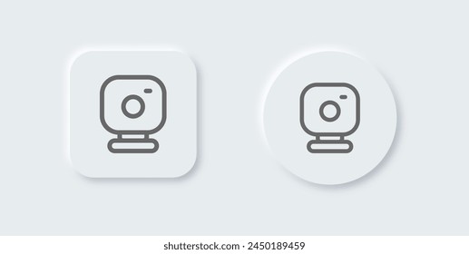 Webcam line icon in neomorphic design style. Camera signs vector illustration.