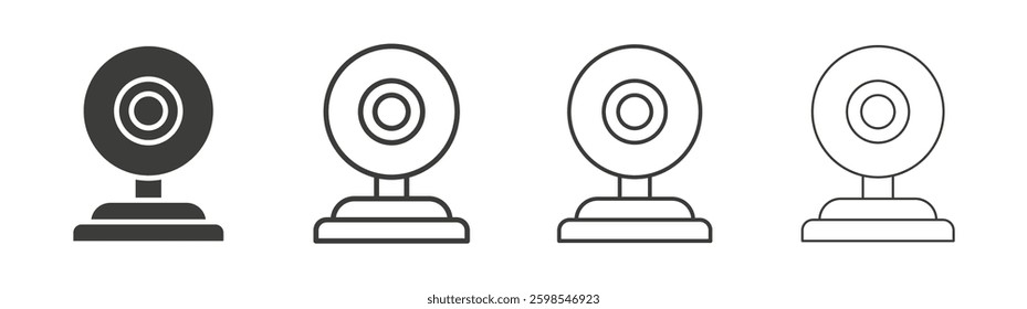 Webcam line icon vector illustration set.