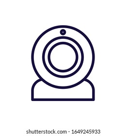 Webcam line style icon design, Social media multimedia communication digital marketing internet web and connect theme Vector illustration