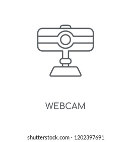 Webcam linear icon. Webcam concept stroke symbol design. Thin graphic elements vector illustration, outline pattern on a white background, eps 10.