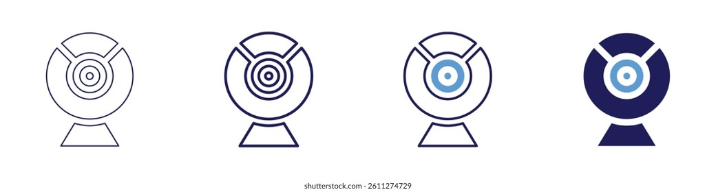 Webcam live icon in 4 different styles. Thin Line, Line, Bold Line, Duotone. Duotone style. Editable stroke.