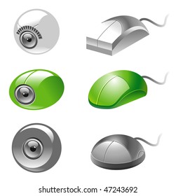 webcam and mice icons