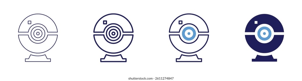 Webcam motion icon in 4 different styles. Thin Line, Line, Bold Line, Duotone. Duotone style. Editable stroke.