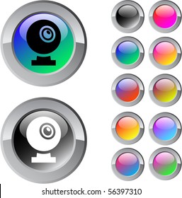 Webcam multicolor glossy round web buttons.