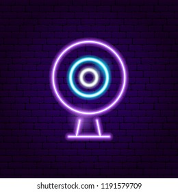 Webcam Neon Sign. Vector Illustration of VR Promotion.