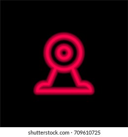 Webcam red glowing neon ui ux icon. Glowing sign logo vector