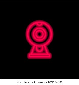 Webcam red glowing neon ui ux icon. Glowing sign logo vector