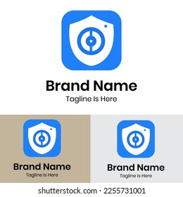 
 Webcam shield concept logo design
