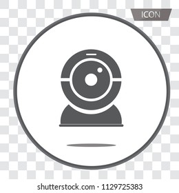 Webcam sign icon, Web video chat symbol, Camera chat isolated on transparent background.