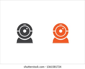 Webcam sign icon, Web video chat symbol, Camera chat isolated on transparent background.