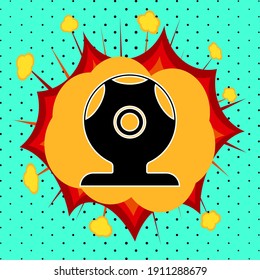 Webcam sign, pop art explosion, vector illustration for design