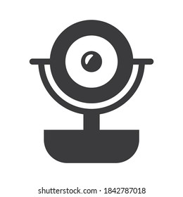 Webcam sign vector icon template. Digital black isolated webcam icon design.