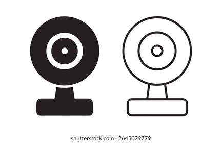  webcam silhouette and line art vector.webcam, line, icon, video, computer, vector, camera, digital, symbol, white, connection, background, device, internet, conference, cam, button, web, design.