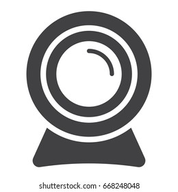 Webcam solid icon, device and camera, vector graphics, a glyph pattern on a white background, eps 10.