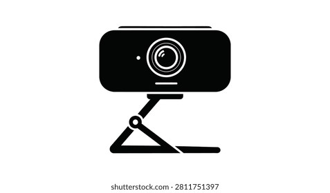 Webcam With Stand Black Silhouette camera videocamera