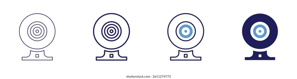 Webcam stream icon in 4 different styles. Thin Line, Line, Bold Line, Duotone. Duotone style. Editable stroke.