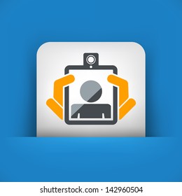 Webcam tablet icon concept